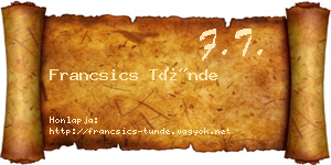 Francsics Tünde névjegykártya
