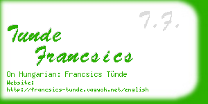 tunde francsics business card